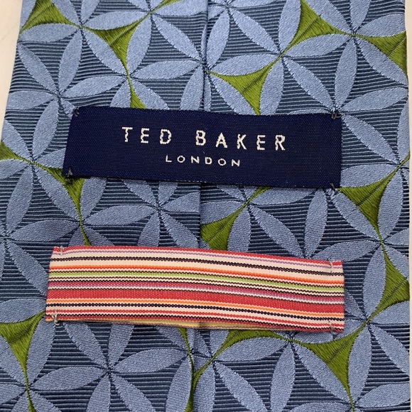 Ted Baker London Blue Yellow 100% Silk Tie - Picture 4 of 7